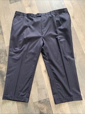 Men's Workers United Navy Pinstripe Dress Pants 56x27